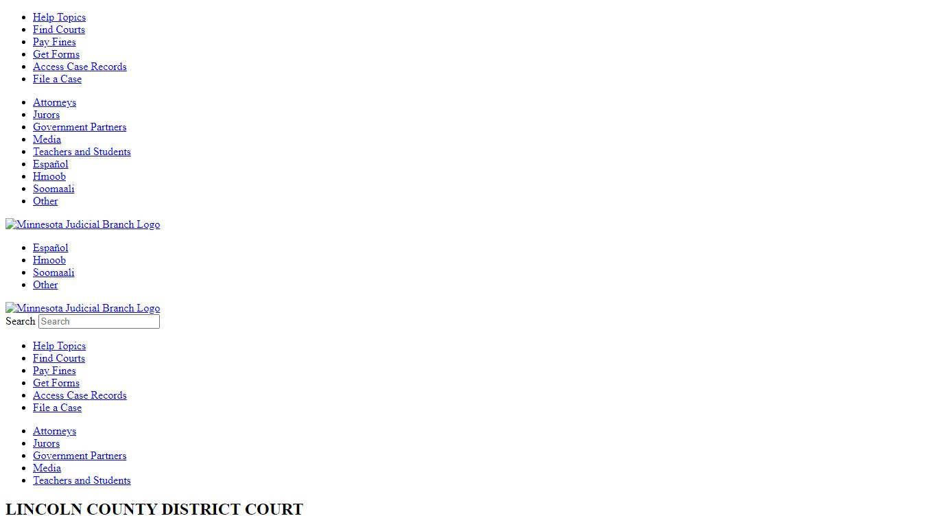 Minnesota Judicial Branch - Lincoln County District Court